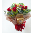 Buquê 6 Rosas + Ferrero
