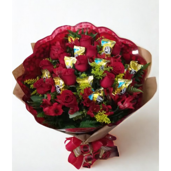 Bouquet de Rosas e Ouro Branco
