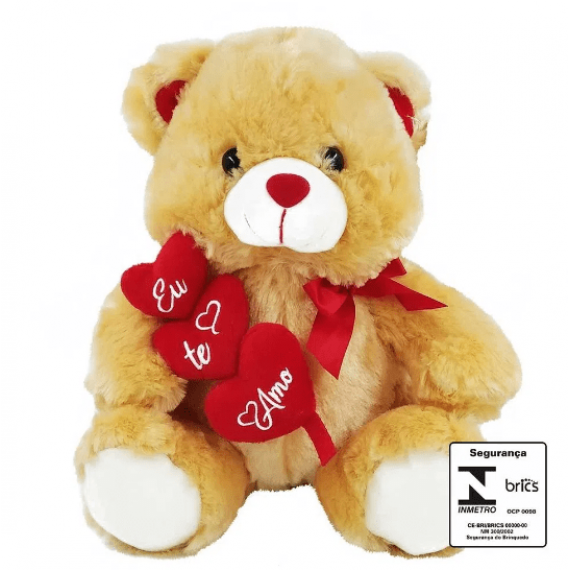 URSO CARAMELO- EU TE AMO VARETA - 30 CM