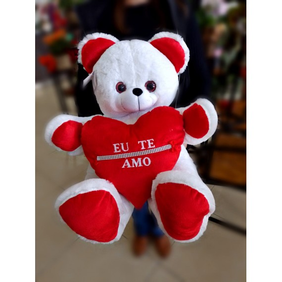 URSO BRANCO EU TE AMO- 55CM