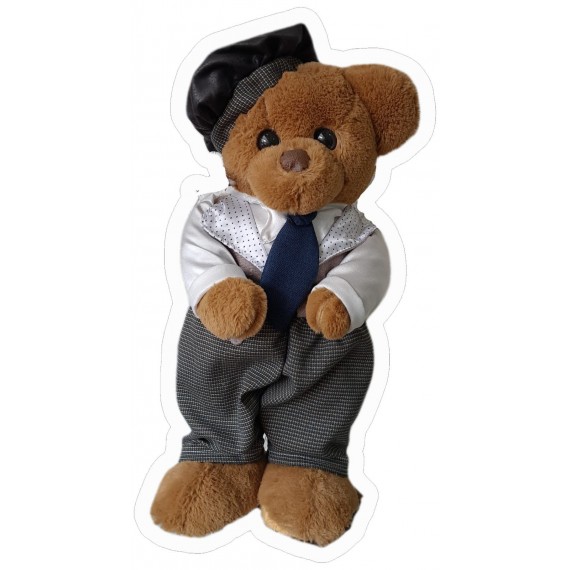  Urso Decore em pé Marrom com Boina